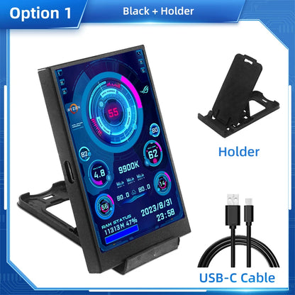 3.5” IPS Secondary Computer Screen USB-C – Real-Time Monitor CPU / GPU / RAM / HDD