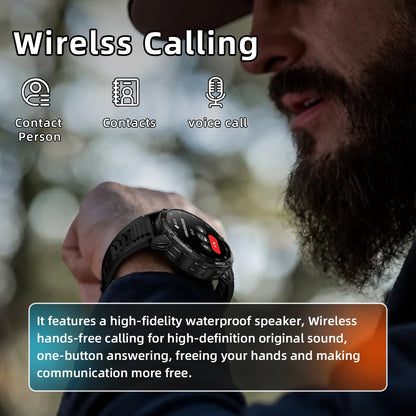 Military Smartwatch με 1400mAh Μπαταρία & Bluetooth Calling
