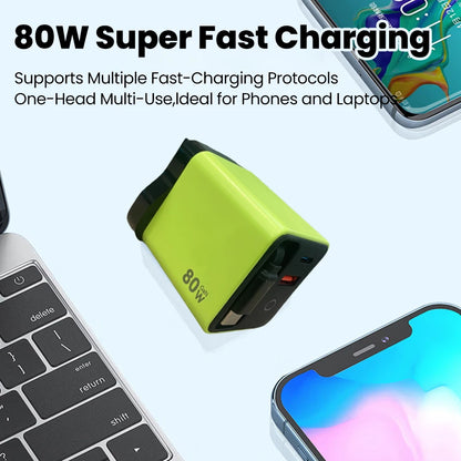 ⚡🔌 80W Super Fast Charge – Τηλεσκοπικός USB-C Φορτιστής με LED Light