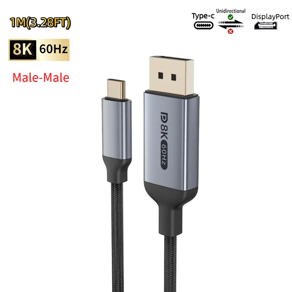 Καλώδιο USB-C σε DisplayPort 2.1 – 16K / 8K Ultra Performance