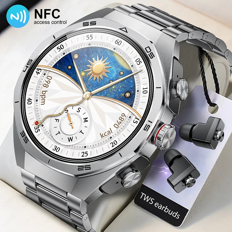 ⌚ LIGE NFC Smart Watch με Ενσωματωμένα Bluetooth Ακουστικά | Κλήσεις, Καρδιακός Ρυθμός, Οξυγόνο, Μουσική & Voice Assistant