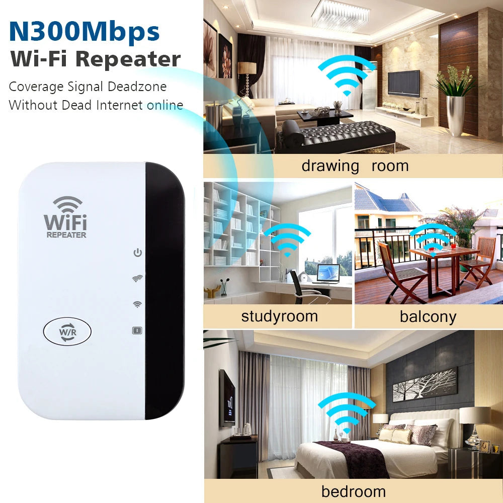 📶✨ 300Mbps Wireless WiFi Repeater – Ενισχυτής & Extender Σήματος με WPS ✨📶
