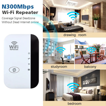 📶✨ 300Mbps Wireless WiFi Repeater – Ενισχυτής & Extender Σήματος με WPS ✨📶