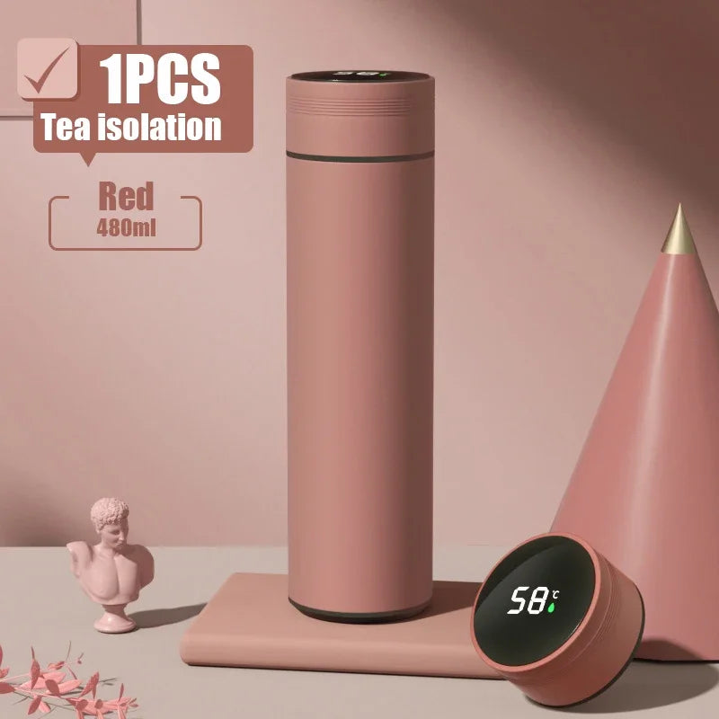 🌡️☕ Smart Thermos 480ml | 304 Ανοξείδωτο Ατσάλι | 💧 Αδιάβροχο | LED Ένδειξη Θερμοκρασίας | Double-Wall Vacuum Cup
