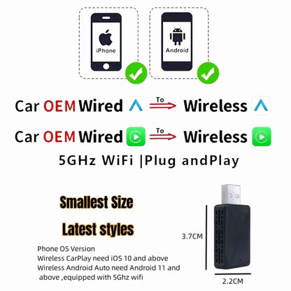 🚗 2-in-1 AI Box Mini Adapter – Από Wired σε Wireless CarPlay & Android Auto