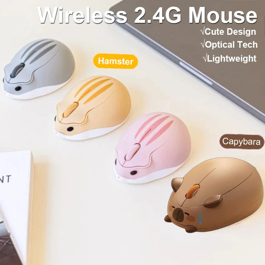 🐹 Cute Capybara Wireless Mouse – Ασύρματο, Αθόρυβο, 1200DPI με USB Receiver 💖 Το πιο χαριτωμένο ποντίκι για γραφείο, δώρο ή καθημερινή χρήση!