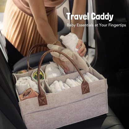 👶🍼 Baby Felt Storage Organizer Basket – Πολυχρηστικό Caddy για Πάνες & Αξεσουάρ