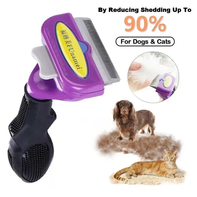 🐾 Βούρτσα Περιποίησης & Αφαίρεσης Τριχών – Cat & Dog Grooming Brush | Εργαλείο Καθαρισμού για Γάτες & Σκύλους