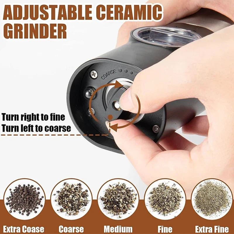 🧂✨ Ηλεκτρικός Αυτόματος Μύλος Αλατιού & Πιπεριού με LED – Σετ Μπαταρίας & Ρυθμιζόμενη Άλεση ✨🧂