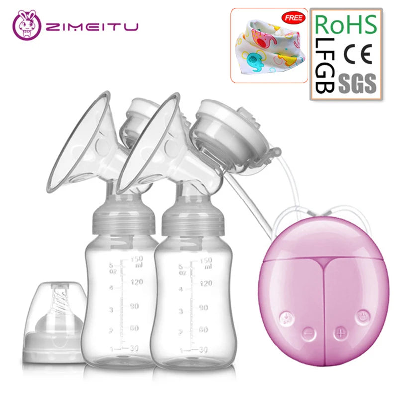 👩‍🍼💖 ZIMEITU – Διπλός Ηλεκτρικός Θηλάστρος με Ισχυρή Αναρρόφηση, 2 Modes, 9 Επίπεδα & USB Φόρτιση ✨