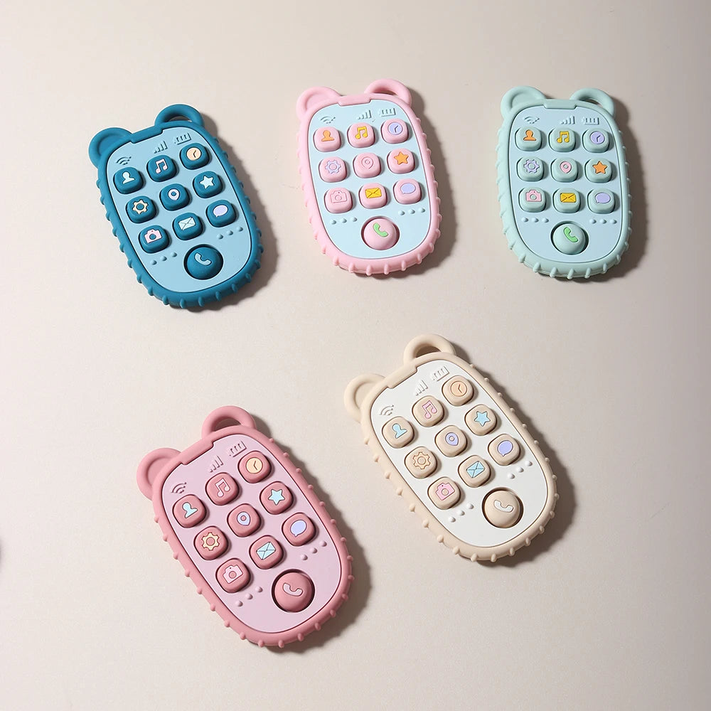 🍼📱 Baby Silicone Teether σε Σχήμα Κινητού 👶✨ (Moonpie)