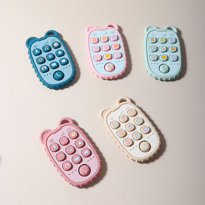 🍼📱 Baby Silicone Teether σε Σχήμα Κινητού 👶✨ (Moonpie)
