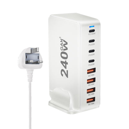 ⚡🔌 240W GaN Desktop Charger – 8x USB-C Θύρες με PD 3.0 Fast Charging ⚡