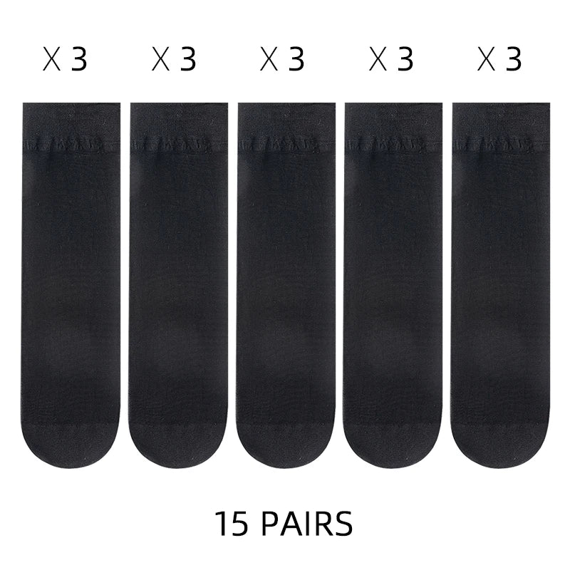🧦✨ Σετ Διάφανα Κρυστάλλινα Καλτσάκια – Ultra Thin & Anti-Hook ✨🧦 5–20 Ζευγάρια Καλοκαιρινές Γυναικείες Κάλτσες | Crystal Silk Nylon Ankle Socks