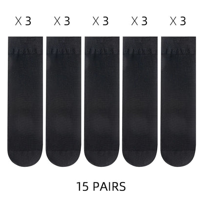 🧦✨ Σετ Διάφανα Κρυστάλλινα Καλτσάκια – Ultra Thin & Anti-Hook ✨🧦 5–20 Ζευγάρια Καλοκαιρινές Γυναικείες Κάλτσες | Crystal Silk Nylon Ankle Socks