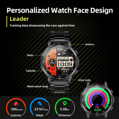 Military Smartwatch με 1400mAh Μπαταρία & Bluetooth Calling