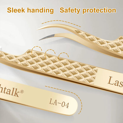 ✨ Lashtalk Precision Fiber Tip Tweezer – Premium Λαβίδα για Eyelash Extensions με Diamond Grip ✨