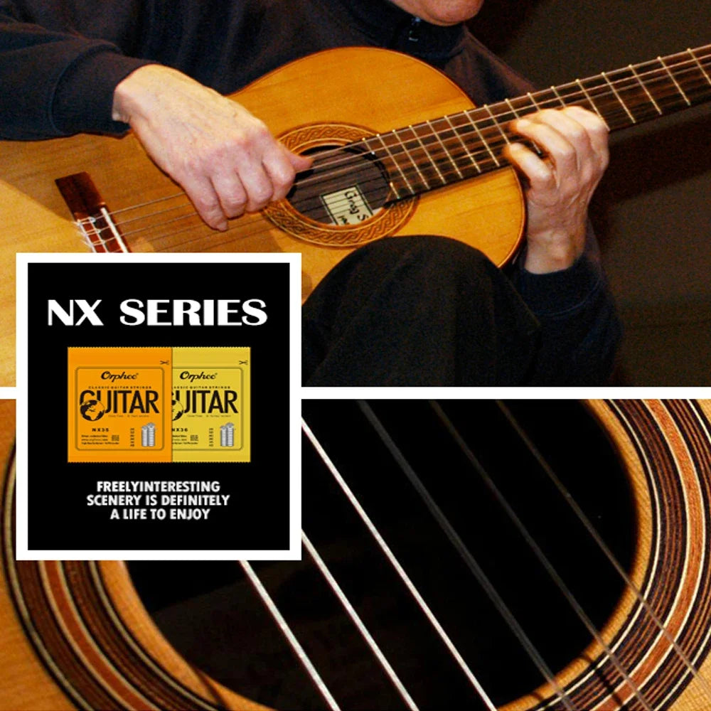 🎸✨ Orphee NX Series – Κλασικές Χορδές Κιθάρας 6τμχ σετ, Nylon & Silver-Plated Copper Wound 🎶