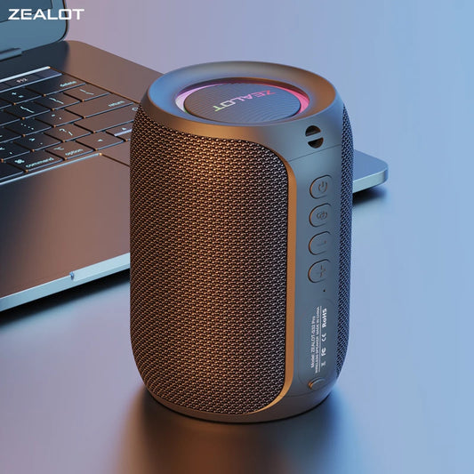 🔊🔥 Zealot S32PRO Powerful Bluetooth Speaker – 15W Bass, LED Lights, IPX5 Waterproof 🔥🔊