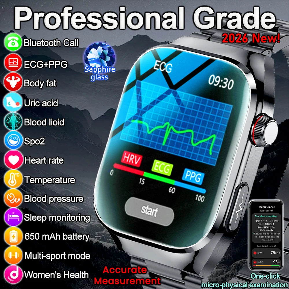 ⌚ AI Health Diagnosis Smart Watch – Advanced Health Analysis Watch with ECG + PPG & Calls