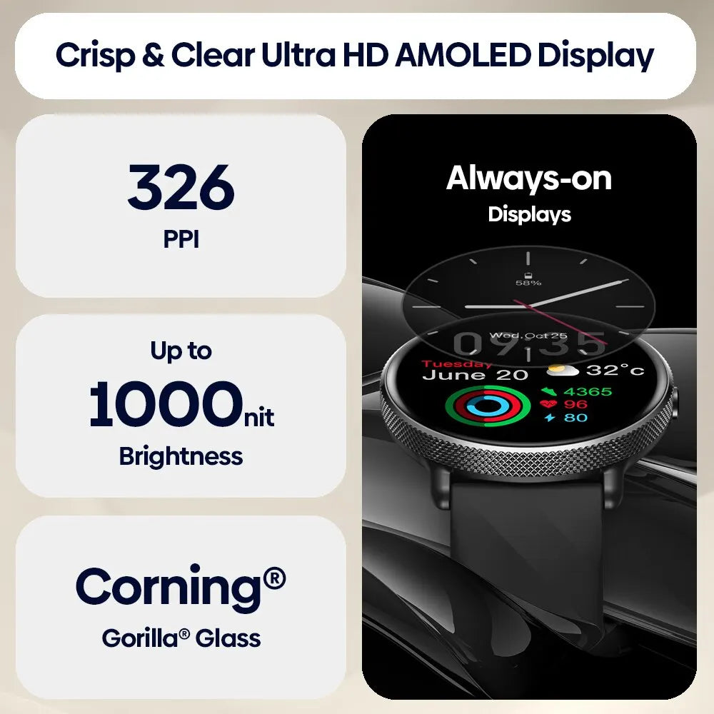 Zeblaze GTR 3 Pro Smartwatch – AMOLED 1.43’’ | Κλήσεις από το Ρολόι | Ανοξείδωτο Ατσάλι 316L
