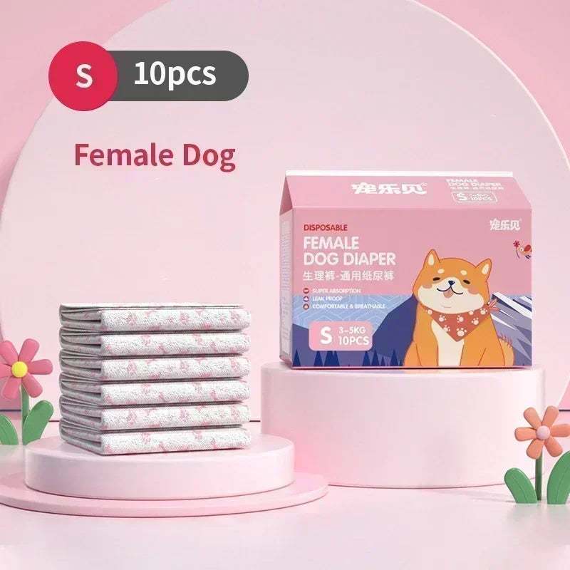 🐶 10τμχ Υπεραπορροφητικές Πάνες για Κατοικίδια – Super Absorbent Pet Diapers | Μίας Χρήσης, Αντιδιαρροϊκές & Άνετες για Σκύλους & Γάτες (Αρσενικά & Θηλυκά)