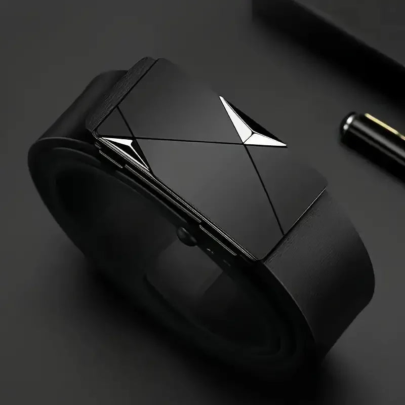 👔 Ανδρική Ζώνη PU Leather – Κομψή με Αυτόματο Κούμπωμα για Κάθε Περίσταση ✨