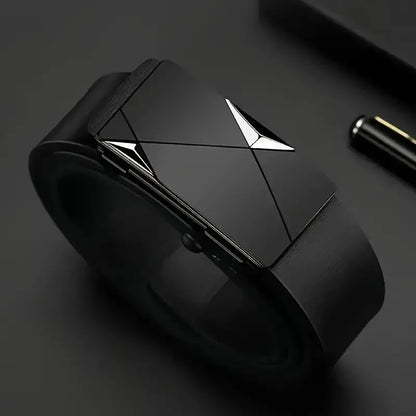 👔 Ανδρική Ζώνη PU Leather – Κομψή με Αυτόματο Κούμπωμα για Κάθε Περίσταση ✨