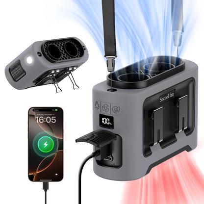 🌀 Socool 14500mAh Φορητός Ανεμιστήρας Μέσης – Διπλό Turbo, LED, Power Bank & 5 σε 1 Λειτουργίες Το απόλυτο gadget για να μείνεις δροσερός σε κάθε περίσταση! 🌞💨