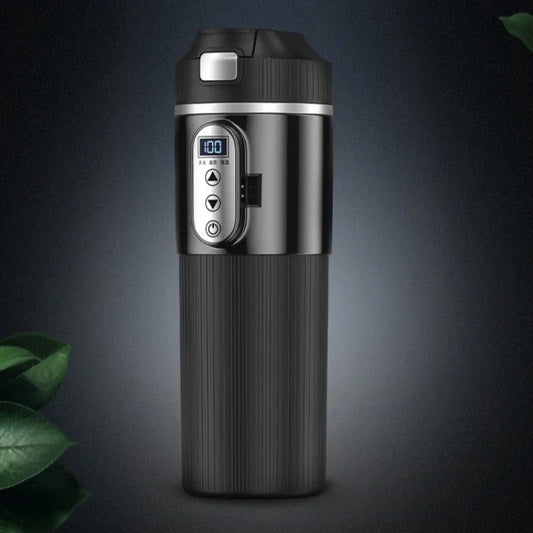 🚗☕ 500ml Ηλεκτρικό Θερμός Αυτοκινήτου | Car Heating Cup με LCD Οθόνη & Ρυθμιζόμενη Θερμοκρασία 🔥 | 12V/24V In-Car Kettle