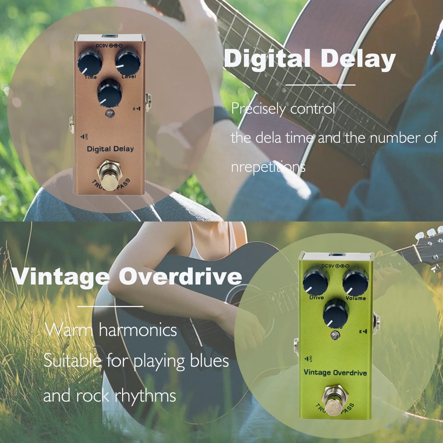 🎸⚡ Πεντάλ Ηλεκτρικής Κιθάρας – Overdrive, Distortion, Chorus, Delay & Tremolo, True Bypass & Ανθεκτικό Design 🎶