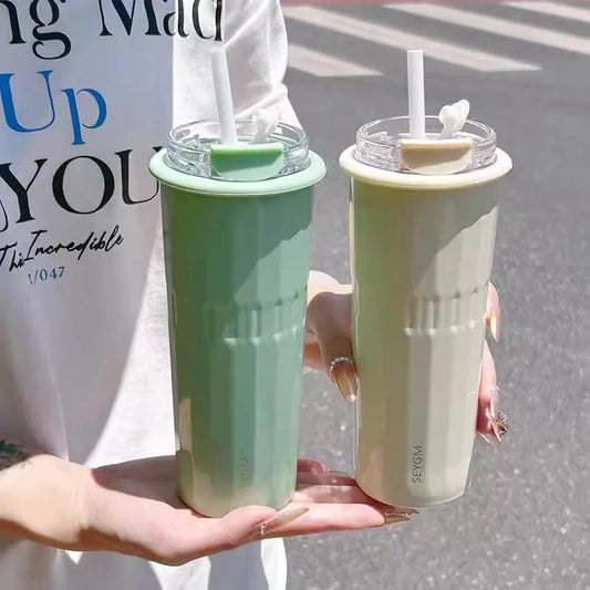 🥤 SEYGM Θερμός 500ML – 304 Ανοξείδωτο Ατσάλι με Καλαμάκι ❄️🔥