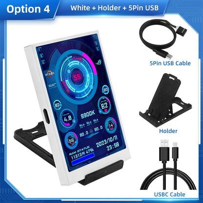 3.5” IPS Secondary Computer Screen USB-C – Real-Time Monitor CPU / GPU / RAM / HDD