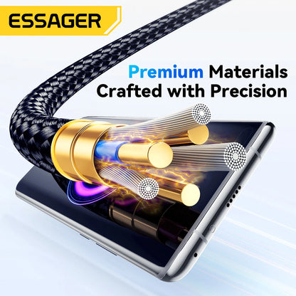 Essager USB Type-C Καλώδιο Φόρτισης 120W με LED Ένδειξη Ισχύος