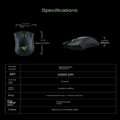 🐍 Razer DeathAdder Essential — Wired Gaming Mouse 6400 DPI • 5 Programmable Buttons • Ergonomic Design • For PC & Laptop ⚡🎮