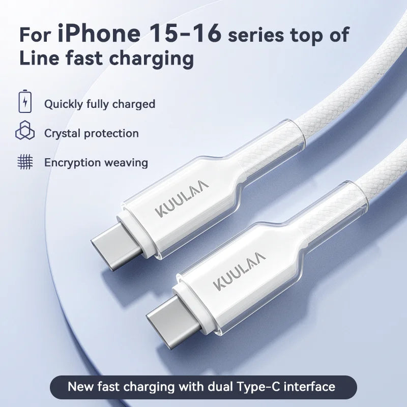 ⚡ KUULAA USB-C to USB-C Cable – PD 60W Fast Charger