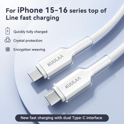 ⚡ KUULAA USB-C to USB-C Cable – PD 60W Fast Charger