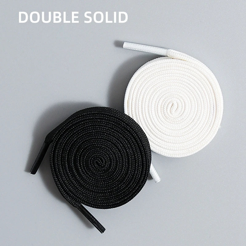 👟 Κλασικά Μαύρα & Άσπρα Επίπεδα Κορδόνια Παπουτσιών – Αντιολισθητικά & Ανθεκτικά