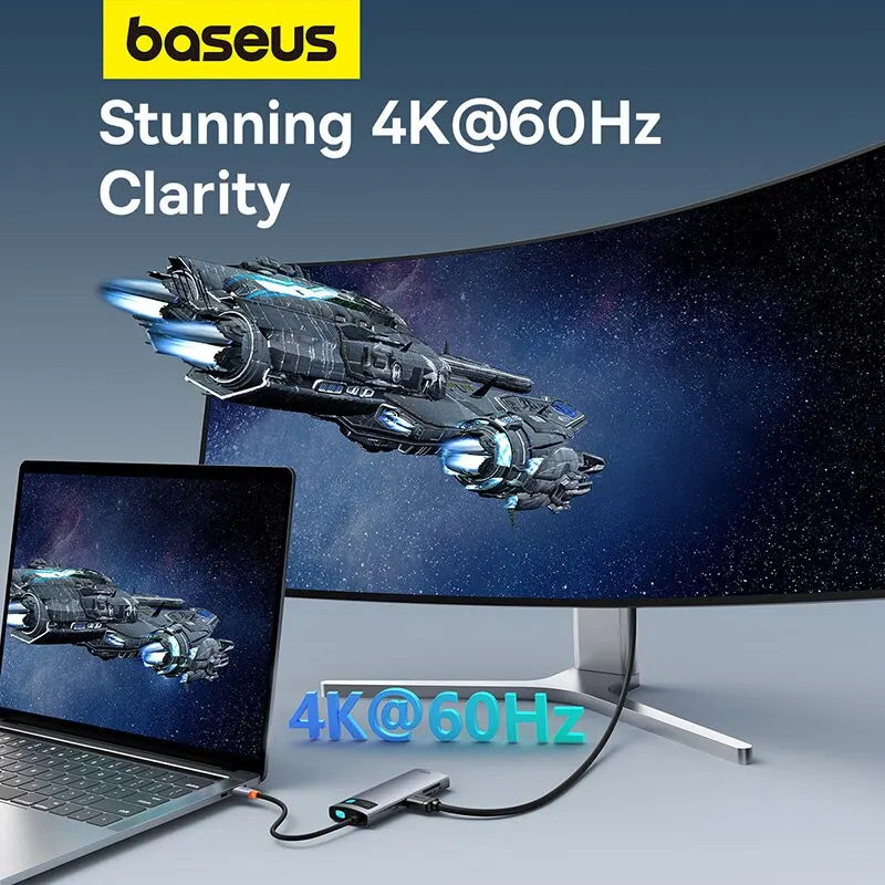 Baseus 7-in-1 Gen 2 USB-C HUB – 4K@60Hz | PD 100W | USB 3.0 | SD/TF