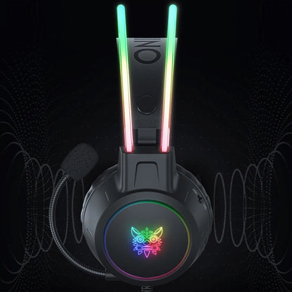 🎧 ONIKUMA RGB Gaming Headset με HD Μικρόφωνο & 3.5mm Jack | Για PC, PS4, PS5, Xbox & Switch | 50mm Drivers & Ρυθμιζόμενο Φως RGB