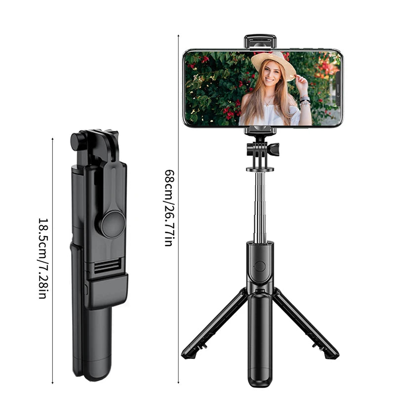 🤳✨ Wireless Selfie Stick Tripod με Φως & Bluetooth Remote – Extendable 71cm