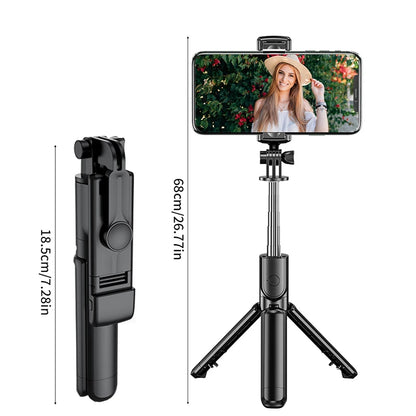 🤳✨ Wireless Selfie Stick Tripod με Φως & Bluetooth Remote – Extendable 71cm