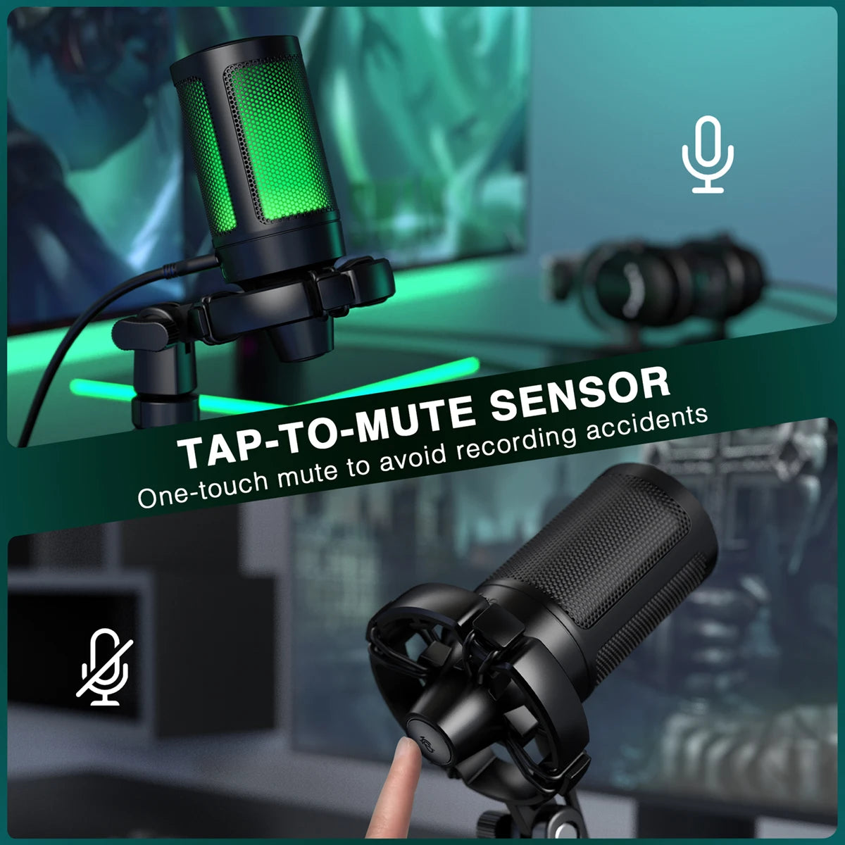 🎤 AmpliGame by FIFINE A2 RGB USB Gaming Microphone Light-Touch Mute • Tripod Included • PC/PS4/PS5 • Streaming-Ready 🔥🎮