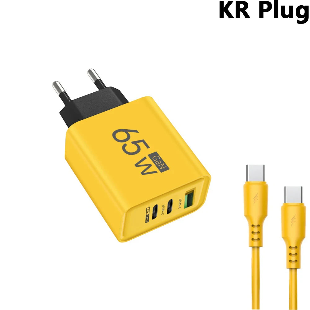 ⚡🔋 65W GaN USB PD Charger – Φορτιστής 3 Θυρών για Γρήγορη Φόρτιση 📱💻