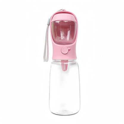 Portable Pet Water Bottle 🐾💧 | Food Dispenser Included 🥣 | Travel-Friendly 🚗 | Food Grade Material ✅