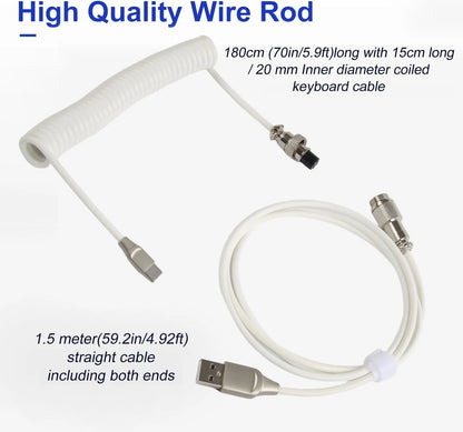 Mechanical Keyboard Coiled Cable USB Type-C με Aviator Connector (έως 3m)