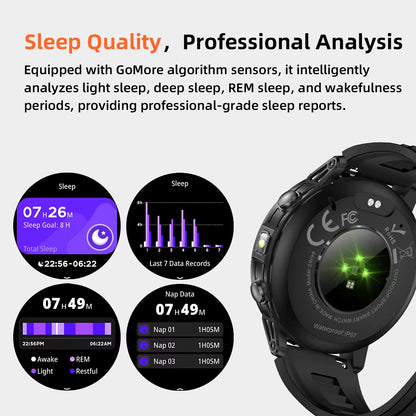 Military Smartwatch με 1400mAh Μπαταρία & Bluetooth Calling