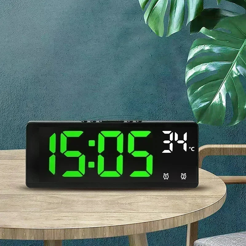 Ψηφιακό Ξυπνητήρι LED με Voice Control, Διπλό Alarm, Snooze & Ένδειξη Θερμοκρασίας