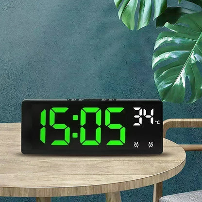 Ψηφιακό Ξυπνητήρι LED με Voice Control, Διπλό Alarm, Snooze & Ένδειξη Θερμοκρασίας