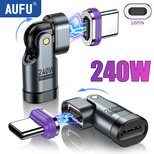 🔌 AUFU 240W Magnetic Type-C to Lightning Adapter – 16Pin USB-C Converter
